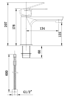 Смеситель для раковины Boch Mann Doris B чёрный BM8598